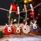 thumbnail image 4 of 20/1 piezas de adornos colgantes de alce de madera de fieltro para Navidad, lindos colgantes de decoración para árbol de Navidad con forma de reno, regalos para fiestas de Año Nuevo para niños, 4 of 5