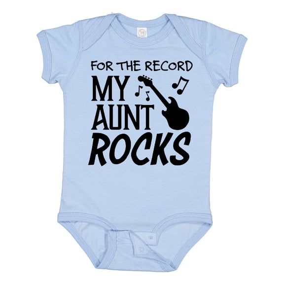 Inktastic For the Record, My Aunt Rocks Boys or Girls Baby Bodysuit