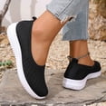 thumbnail image 4 of Fashion Breathable Sneaker Mesh Slip On Walking Shoes Arch Support Solid Color Black, 4 of 5