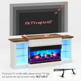 thumbnail image 3 of PLAUIN 60" Electric Fireplace with Mantel, Farmhouse TV Stand for TVs up to 65", Distressed White, 3 of 6