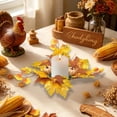 thumbnail image 3 of PoyoKee Fall Wreath - Halloween Indoor Decor, Halloween Pumpkin Maple Leaf Candle Wreaths for Front Door, Thanksgiving Fall Decor for Table, 13.8", 3 of 7