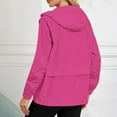 thumbnail image 7 of Womens Zipper Hooded Jacket Lightweight Packable Athletic Jackets Waterproof Outdoor Hiking Quick Dry Coats Hot Pink, 2XL, 7 of 7
