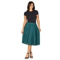 thumbnail image 4 of Women's 24Seven Comfort Apparel Elegant Accordion Pleated Elastic Waistband Party Midi Skirt Color: Wine Size: SMALL, 4 of 4