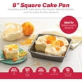 thumbnail image 3 of Square Cake Pan, Durable Steel Heavy-Duty Construction Oven Safe Scratch-Resistant Nonstick Coating for Convenient Versatile Baking, Grey (8 Inch X 8 Inch), 3 of 7