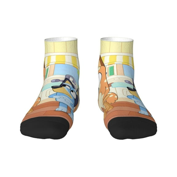 Johaoi Bluey Pattern Novelty Socks, Funny Socks Over The Calf Tube Stocking Crew Colorful Stockings for Women and Men