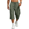 thumbnail image 2 of Dresfit Men's Cargo Shorts Long Baggy Shorts Summer 2026 Multi Pockets Drawstring Work Bermuda Shorts Solid Elastic Waist Loose Fishing Short Pants 3XL, 2 of 9