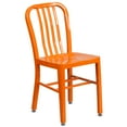thumbnail image 5 of Flash Furniture Chad Commercial Grade 30" Round Orange Metal Indoor-Outdoor Table Set with 4 Vertical Slat Back Chairs, 5 of 5
