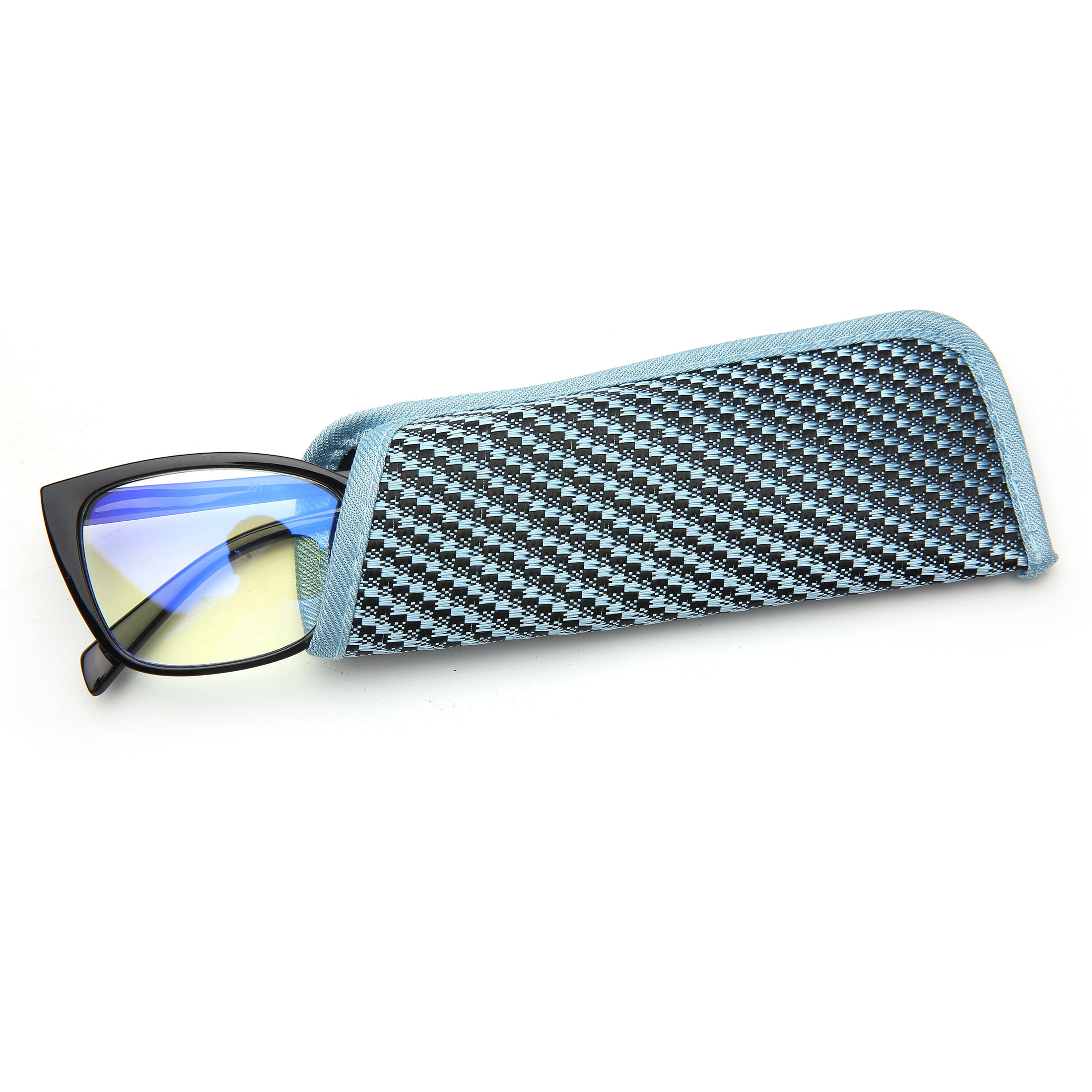 M+ Plano Blue Light Lens Injection Womens Frames, Nell, Black, 56.5-14.5-144, with Case