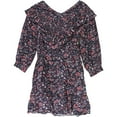 thumbnail image 2 of Rebecca Taylor Womens Floral Print Ruffled Dress, Blue, Small, 2 of 2