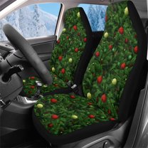 Binienty Christmas Lights Car Seat Covers Set of 2 Soft Fluffy Automotive Front Seat Covers Plush Warm Winter Car Accessories Universal for Most Vehicles