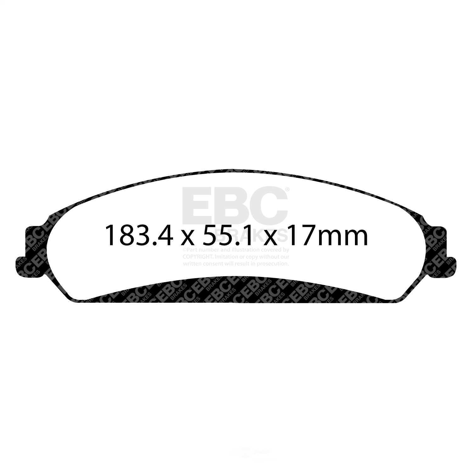 EBC 11+ Chrysler 300C 5.7 Redstuff Front Brake Pads Fits select: 2012-2022 DODGE CHARGER, 2012-2022 DODGE CHALLENGER