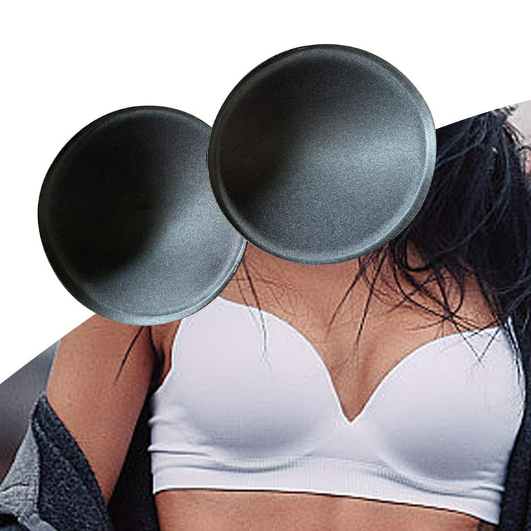One Piece Bra Pads Inserts - Push Up Bra Cup Chest Pads (Black)