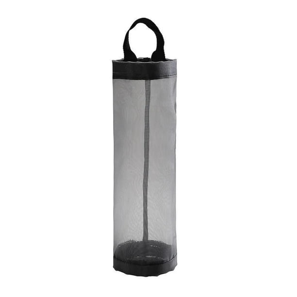 Organizador de bolsas de plástico para pared | Soporte de malla para cocina, baño y despensa | Dispensador de bolsas de basura colgante con apertura elástica para fácil acceso