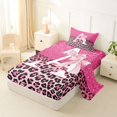 thumbnail image 2 of Manfei Cute Letter A Twin Sheets,Pink Leopard Print Bedding,3pcs, 2 of 6