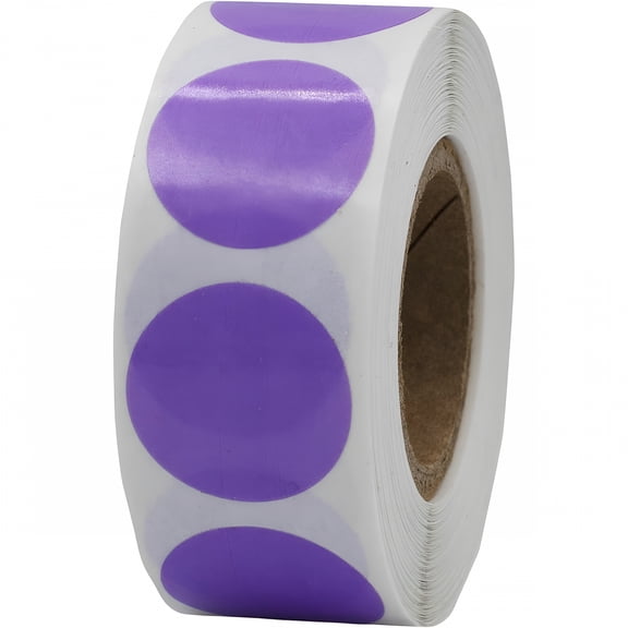 CCOCC Purple Transparent Circle Dot Stickers | 0.75" Inch Round | 500 Pack