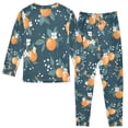 thumbnail image 2 of FORMRS Long Sleeve Top and Pants Pajama Set for Niños 2-Piece Sleepwear, Sizes 18M-8Y, Blue Oranges, 2 of 6