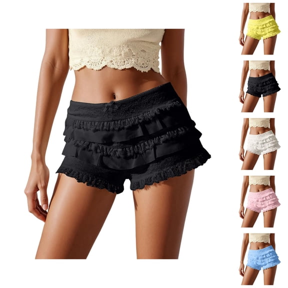Bloomer Shorts for Women Summer Casual Cute Ruffle Pumpkin Pants Boyshorts Layered Y2k Mini Shorts