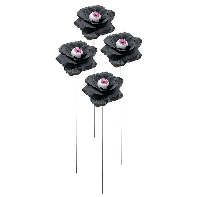 Red4x Halloween Rose Eyeball Stakes Decoration Outdoor Planter DecorationsRed