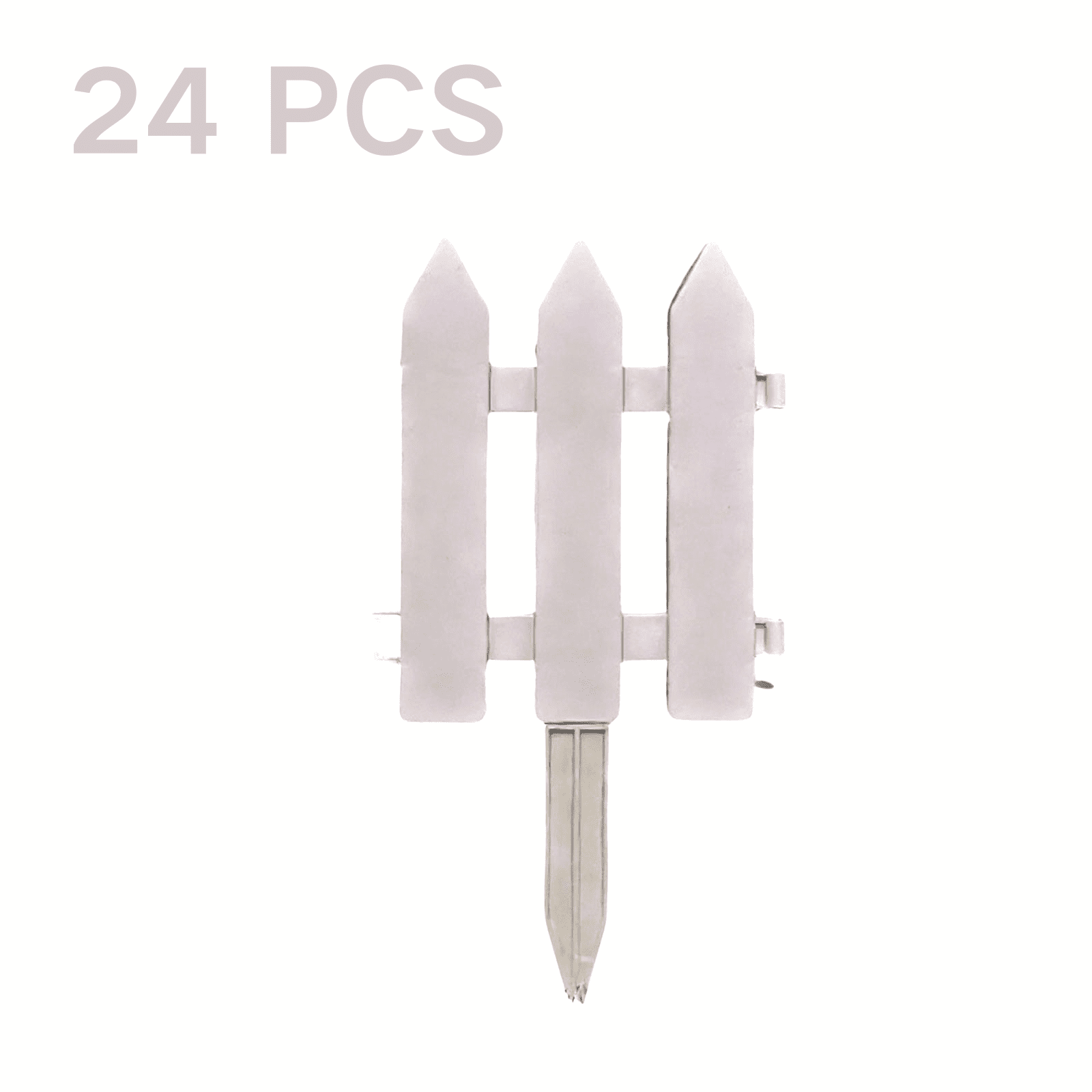 CuiLiyq 24 Pack White Garden Fence with 24 Insert Lawn Picket Fence Garden Border Decorative Plastic Panels, for Landscape Flowerbeds Plants Yard, 6.69'' L x 7.87'' H