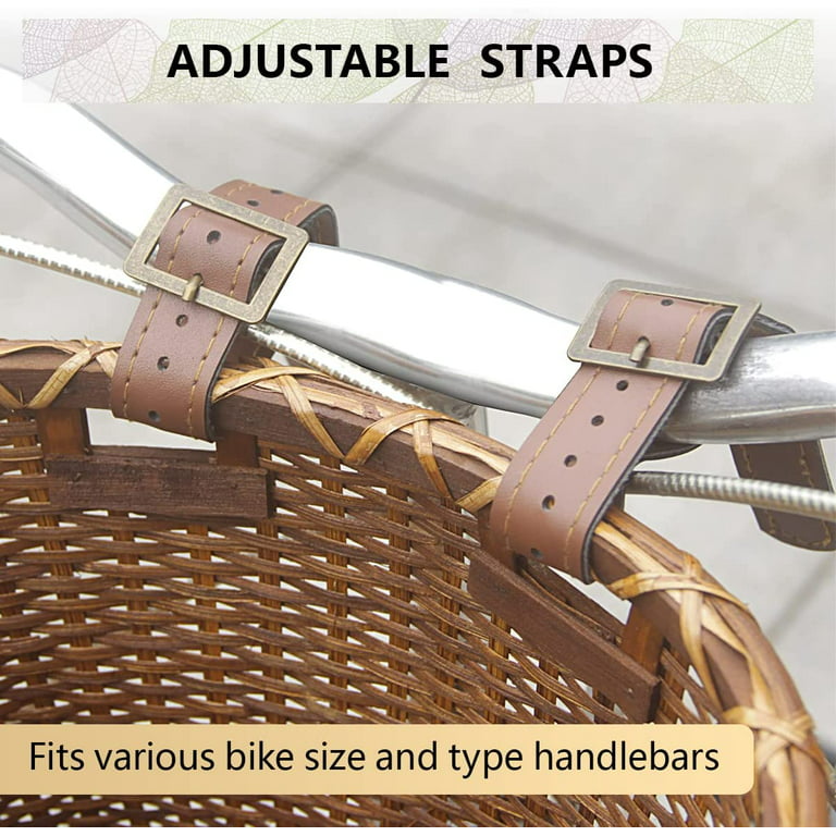  Livoccur Bike Basket, Cane Woven Handlebar Bicycle Basket with  Adjustable Leather Straps and Buckles, Bicycle Storage Basket for Kids and  Adult, Suitable for Small Bicycles or Folding Bikes… : Sports