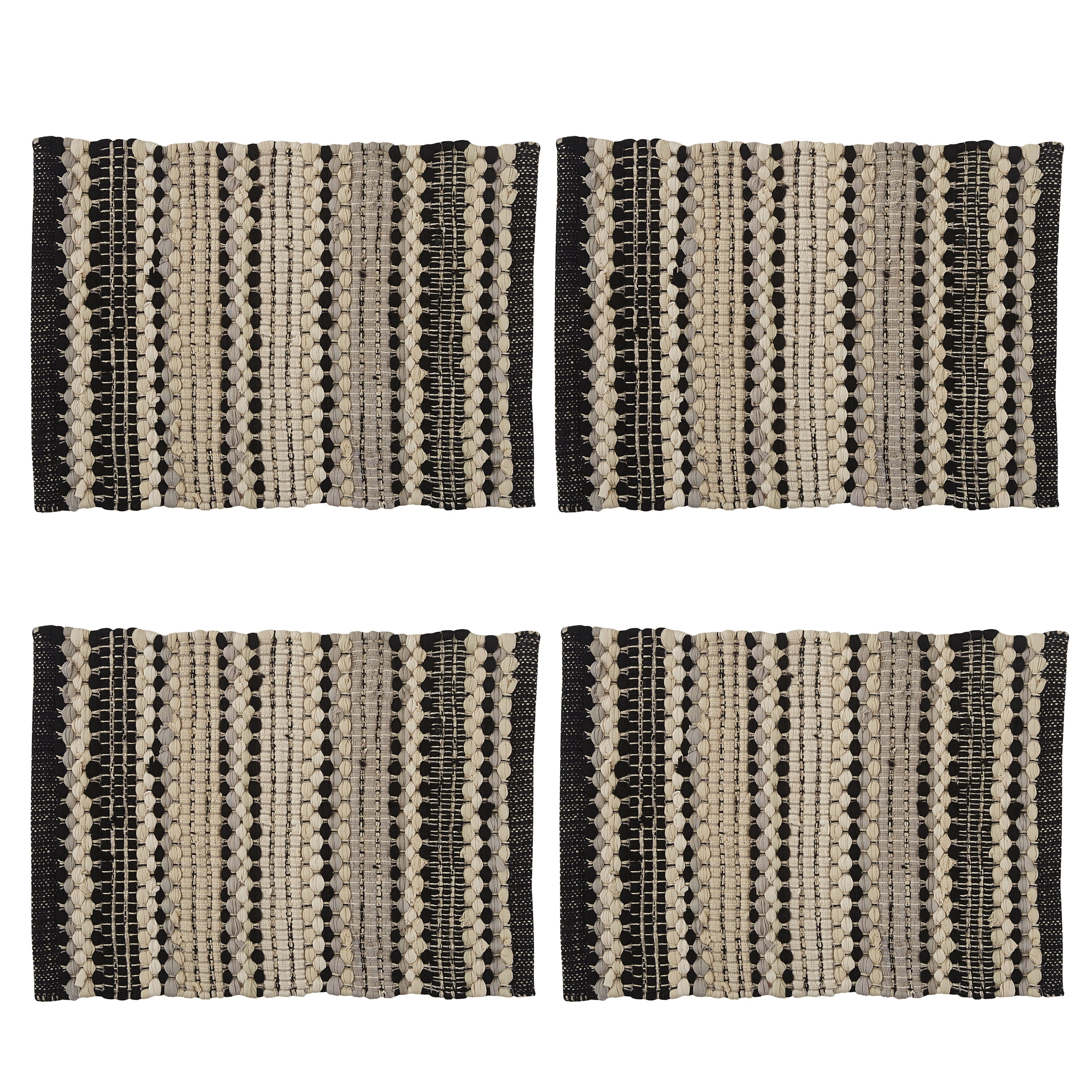 Park Designs Black Stripe Crossroads Chindi Placemat Set of 4