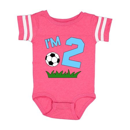 

Inktastic Im Two! second birthday soccer Gift Baby Boy or Baby Girl Bodysuit