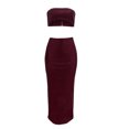 thumbnail image 6 of BLVB Women 2 Piece Outfits Sequin Long Maxi Skirt Sparkly Crop Bandeau Tube Top Glitter Set Clubwear Party Outfits, 6 of 6