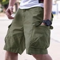thumbnail image 5 of Cargo Shorts for Men Elastic Waist Drawstring Wide Leg Shorts with Multi Pocket Casual Versatile Cargo Shorts,Green,M, 5 of 9