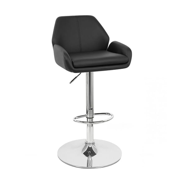 Modern Home Tesla "Leather" Contemporary Adjustable Height Counter/Bar Stool (Black Licorice)