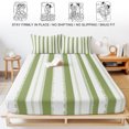 thumbnail image 5 of King Size Fitted Sheet Set - Sage Green Striped 3 Piece Bedding Sets 16" Deep Pocket Fitted Sheet with 2 Pillowcases, Farmhouse Vertical Stripes Geometric Brushed Microfiber Hotel Luxury Bed Sheets, 5 of 9