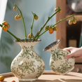 thumbnail image 3 of Florero floral chinoiserie verde, floreros de cerámica retro agrietados con hielo for decoración del hogar, 3 of 7