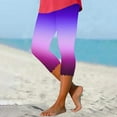 thumbnail image 2 of RQYYD Capris for Women Casual Silm Fit Cropped Pants Comfy Elastic Waist Yoga Jogger Leggings Gradient Printed Capri Pants Trousers, 2 of 5