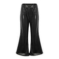 thumbnail image 4 of adviicd Baggy Pants for Kids Pants for Girls Elastic Waist Bell Bottom Flare Leg Long Pants (Black,10-12 Years), 4 of 5