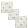 thumbnail image 3 of SKYSONIC 3 PCS Cute Rainbow Butterflies Baby Muslin Washcloths, Stars Face Towel Burp Cloths Ultra Soft Absorbent Cotton Bath Wipes Towels for Newborn Boys Girls, 3 of 7