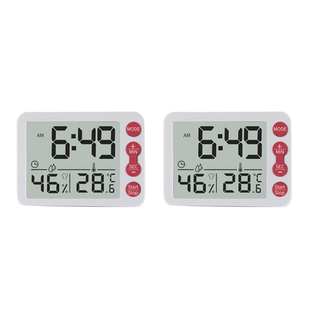 Advancent Alarma digital de escritorio Función de memoria LED Pantalla acrílica Cable Proyector de energía Reloj Dormitorio interior llave roja 2piezas