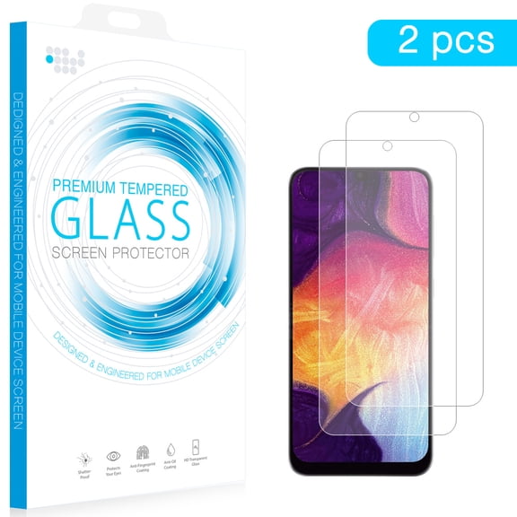 Samsung Galaxy A50 / A30 /A20 [2 Pack] Tempered Glass Screen Protector Round Edges [9H Hardness] [HD Clear] [Case Friendly] Glass Screen Protector for Samsung Galaxy A20/ Galaxy A30 / Galaxy A50