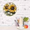 thumbnail image 4 of Kurmntregon Vintage Sunflowers Wall Clock Summer Floral For Kitchen Bathroom Silent Non Ticking Decorative Clock Battery Operated Home Office Living Room Decor Shop Hotel Round 10", 4 of 7