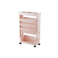 thumbnail image 1 of LNGOOR 1pc Movable Bookshelf  Large Capacity Book Storage Rack  Office Desk File Organizer With Wheels  Multi-Layer Rotatable Removable Plastic Practical Rolling Organization Shelf, 1 of 1