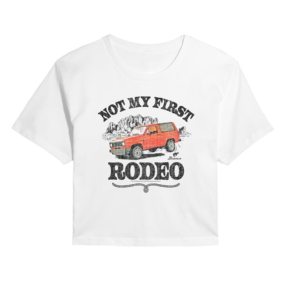 Ford - Not My First Rodeo 1983 Bronco - Juniors Cropped Short Sleeve Graphic T-Shirt