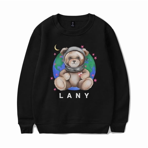 LANY Leopard Cherry Logo Printed Crewneck Sweatshirt Long Sleeve Streetwear for Men & Women