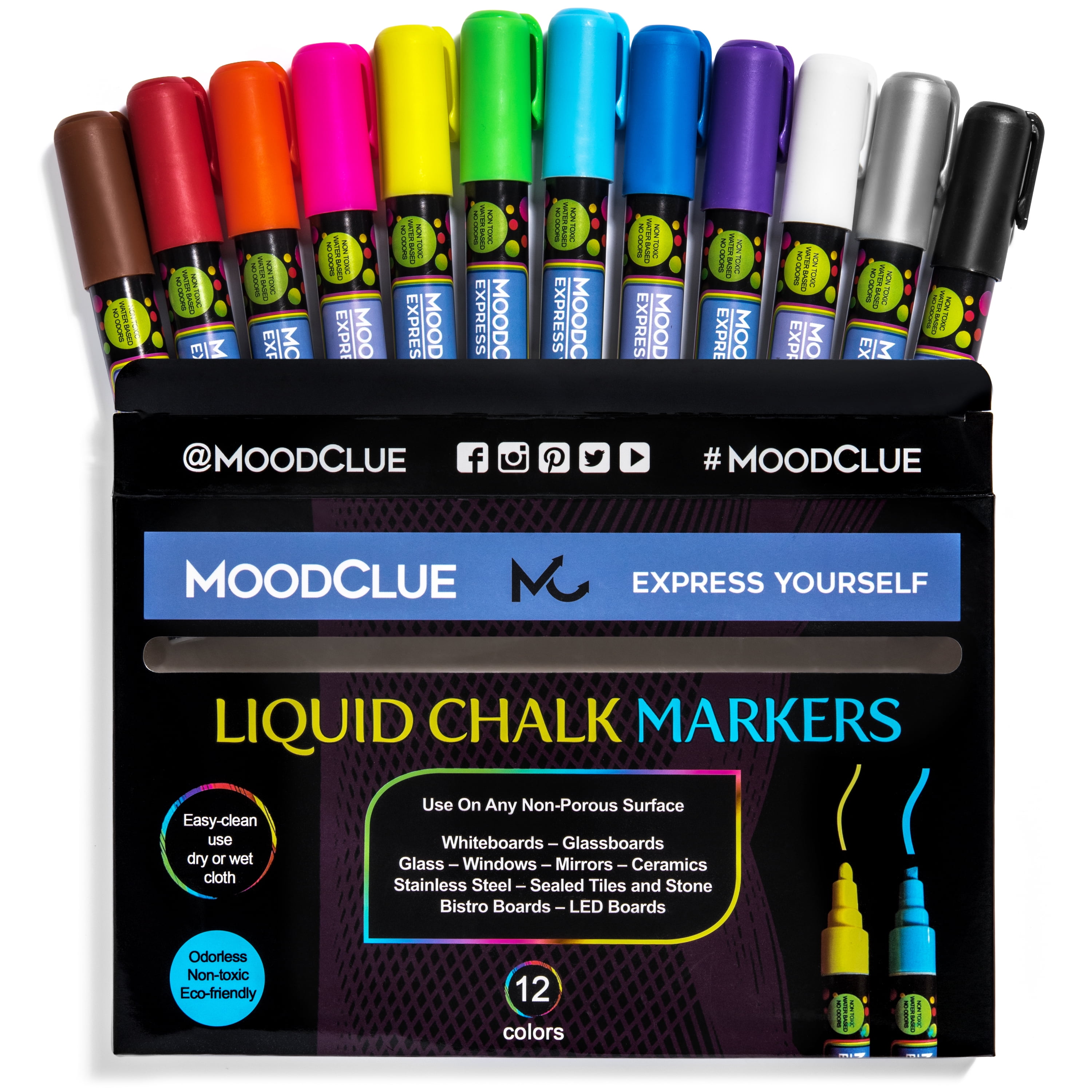 Non-Toxic Signs Glass Pen Markers Large Yellow Storefronts Write on Windows Remove with Damp Cloth Mirrors 
