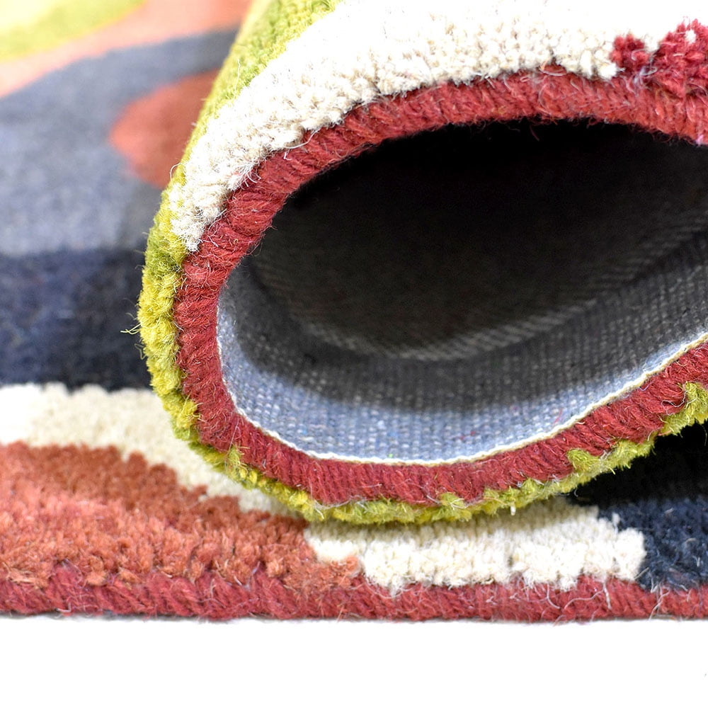 Tapis laine moderne tufté main rectangle Ride The Wave