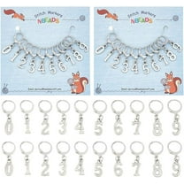 20 Pcs 0~9 Number Stitch Markers Alloy Crochet Stitch Marker Charms 304 Stainless Steel Clasp Locking Stitch Marker for Knitting Weaving Sewing Jewelry Making DIY