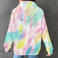 thumbnail image 6 of SwiftWear Women's Rainbow Print Color Hoodies - Loose Fit Pullover Sweatshirt with Drawstring Hood, Soft Casual Wear Tops with Front Pockets Pink, 6 of 6