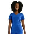 thumbnail image 2 of Maevn Pure Women's 3 Panel V-Nect Top & Relaxed-Fit Elastic Drawstring Cargo Pant Scrub Set, 2 of 5