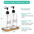 thumbnail image 3 of Set dispensador de jabón ALELION Glass de 500 ml con bandeja de madera de acacia, 3 of 8