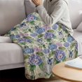 thumbnail image 3 of Purple Hydrangea Blanket Soft Cozy Warm Throw Blanket for Couch, Plush Fuzzy Flannel Fleece Blankets for Sofa, Spring Floral Elegant Pastoral Vintage Bed Blankets Lightweight Gifts for Women, 40"x50", 3 of 9