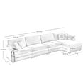 thumbnail image 3 of 150" Corduroy 4 Seater Sofa, Modern Upholstered Sofa with 1 Footstool, Office Living Room Apartment Comfort Sofa, Retro Combination Sofa with 2 Arm Pillows and 4 Throw Pillows, Easy to Assemble, Tan, 3 of 9