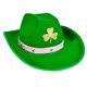 thumbnail image 1 of Elegant Green Homburg Leprechaun Styling Hat with Unique Glitter Shamrock Wide Brimmed Western Hat for Casual Wear, 1 of 5