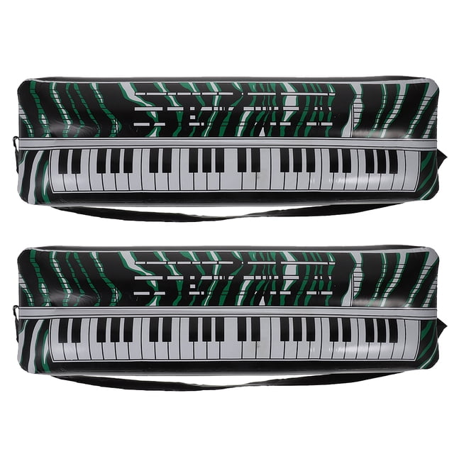 MOVTOTOP 2Pcs Air Guitars Blow Up Inflatable Keyboard Piano Multi Colored for Dance Floor Props